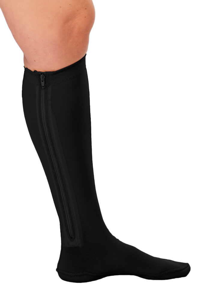 CLOSED TOE KH w ZIP BLACK Closed Toe Knee High Sock with Zipper - Paediatric 39